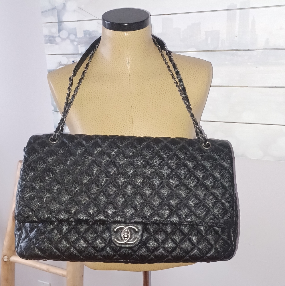 RARE Luxury Copy XXL Airline Runway Bag Black with Palladium look hardware